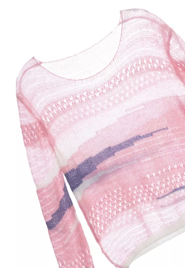 Contrast Streaks Knit Top