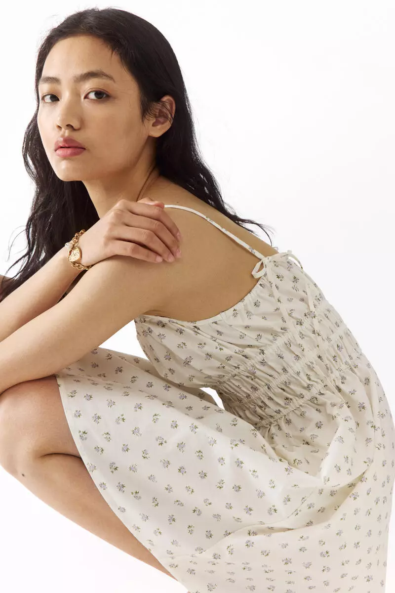 Tie-strap cotton dress