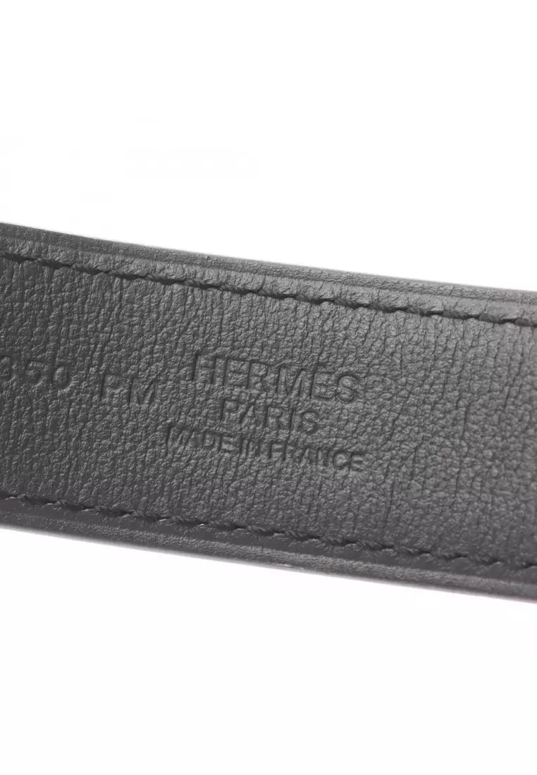 Pre-Loved Hermès Andy 26 belt leather black Silver silver hardware B stamp