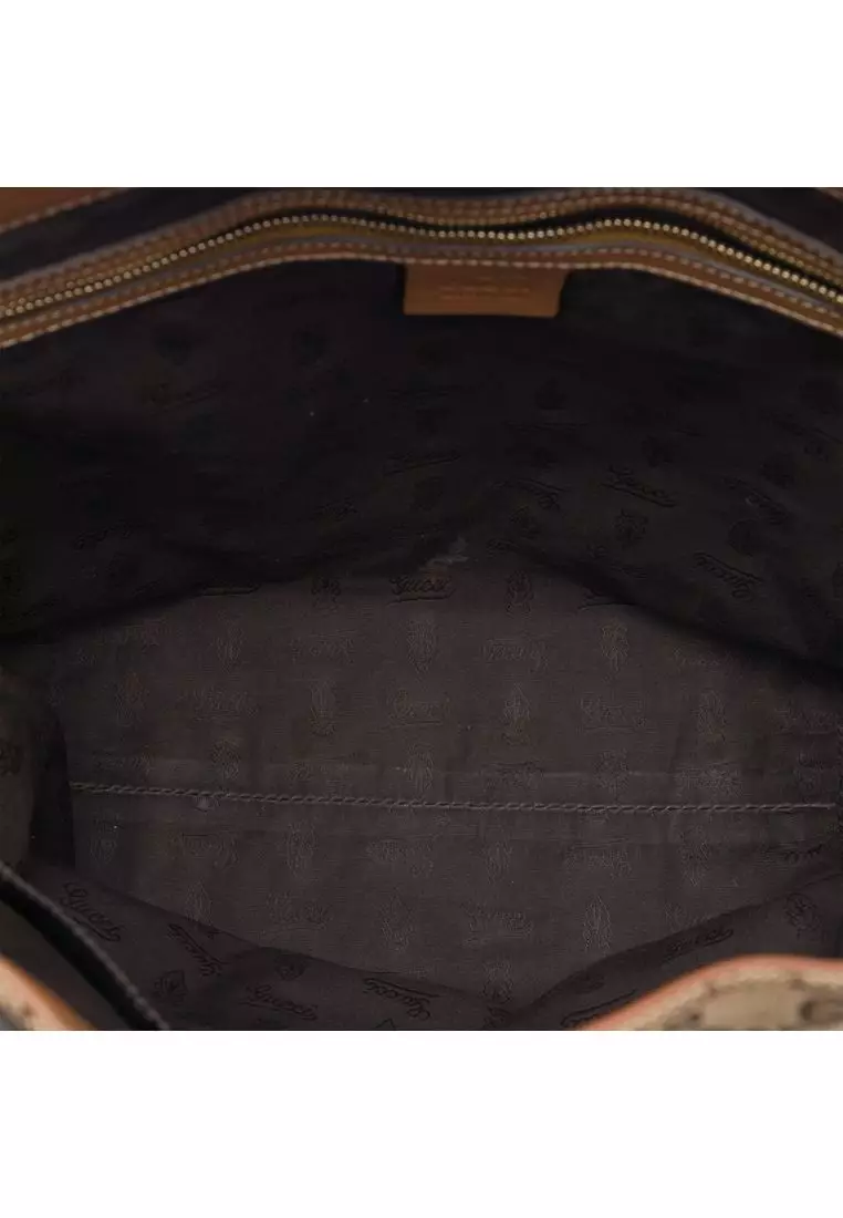Pre-Loved Gucci Gg Canvas Gg Charm Tote