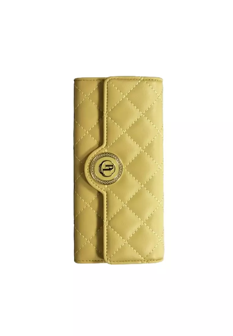 Dompet Wanita Panjang PIERRE LOUES Elenora Wallet Bahan Kulit PU Leather Premium BAEOS ORIGINAL - Yellow
