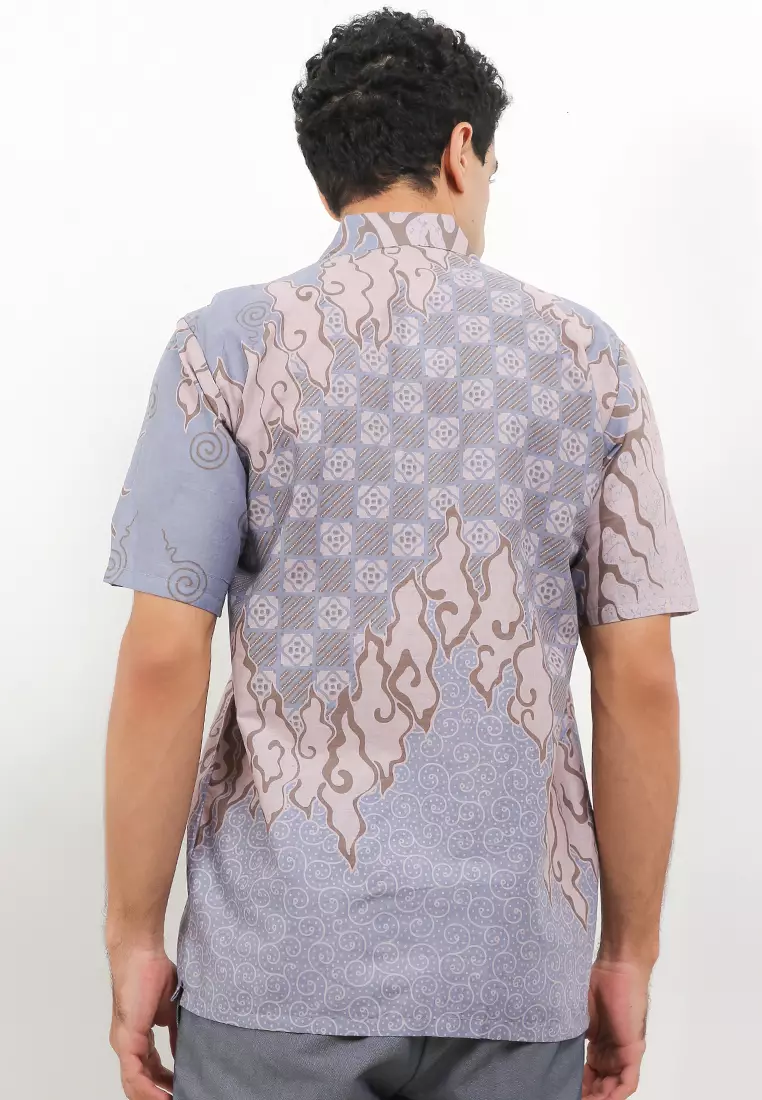 Seroja Kemeja Batik Premium Pria Casual Modern Lengan Pendek