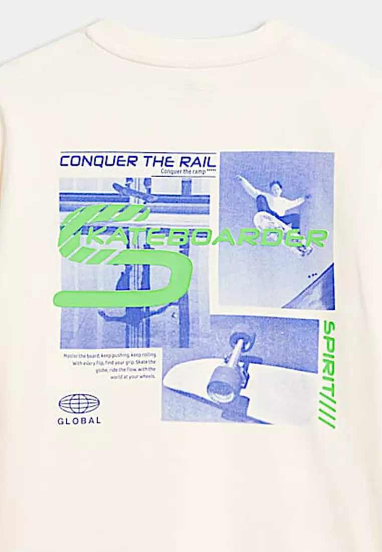 Pure Cotton Skater Graphic T-Shirt