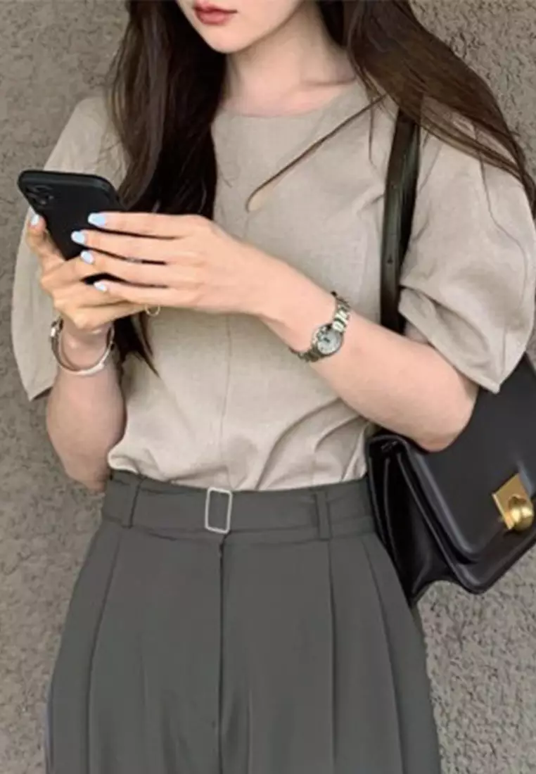 2025 Solid Color Summer French Fashion Top CA25042908GY