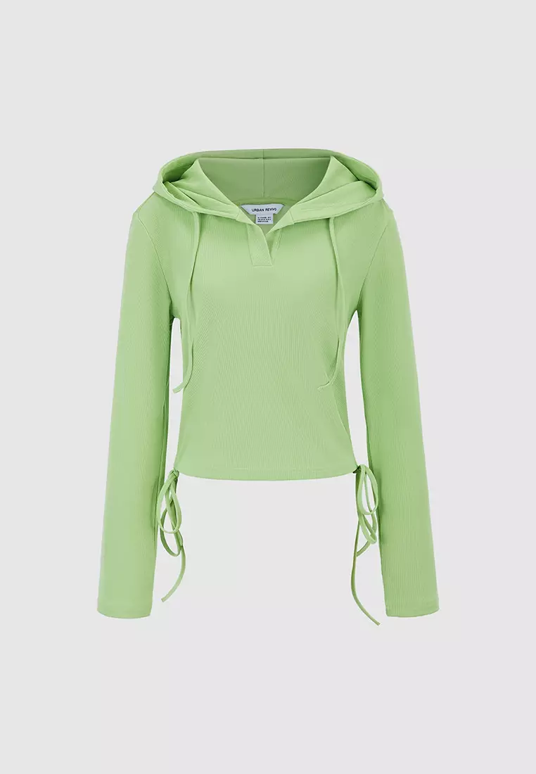 Ruched Hooded Top