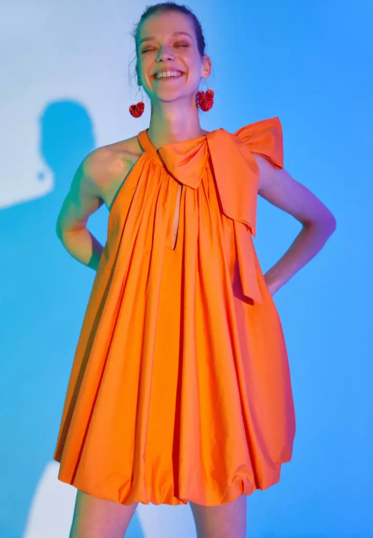 Mini Dress Halter Neck Bow Tie