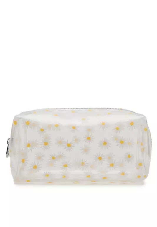 Vinyl Flower Toiletry Bag