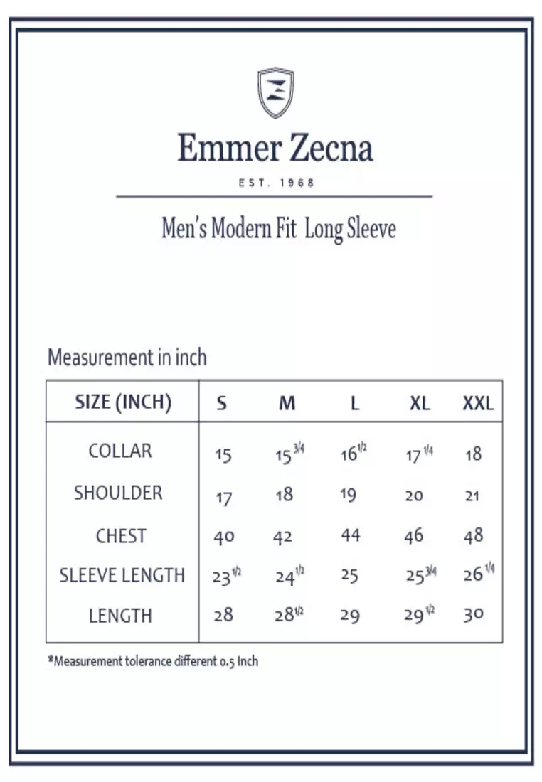 Emmer Zecna - Men’s Bamboo Mix Micro Fiber Dobby Modern Fit Long Sleeve 8610F-2201