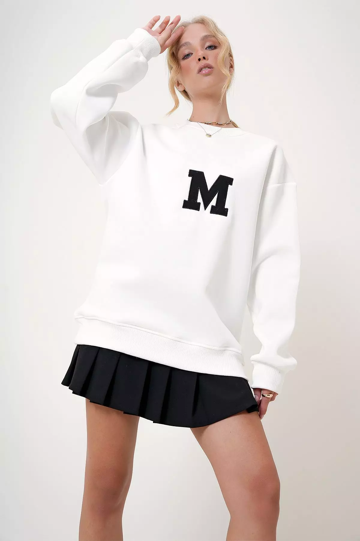Letter Embroidered Sweatshirt