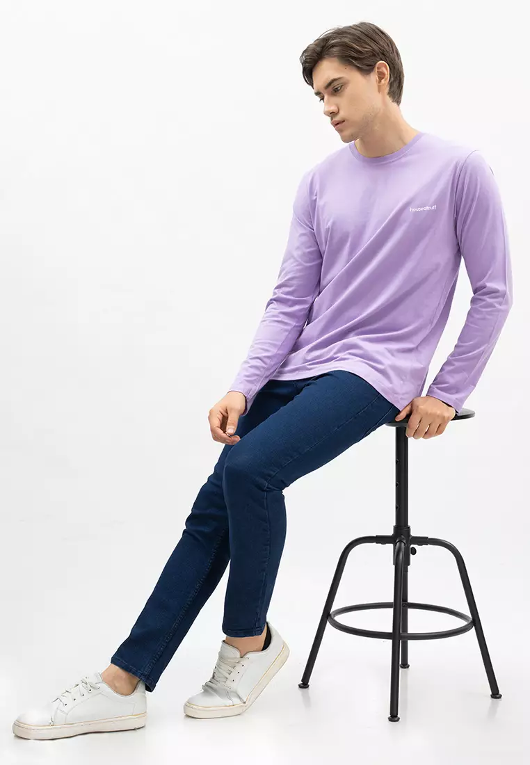 Houseofcuff Kaos Cotton Combed Lengan Panjang Pria Lilac