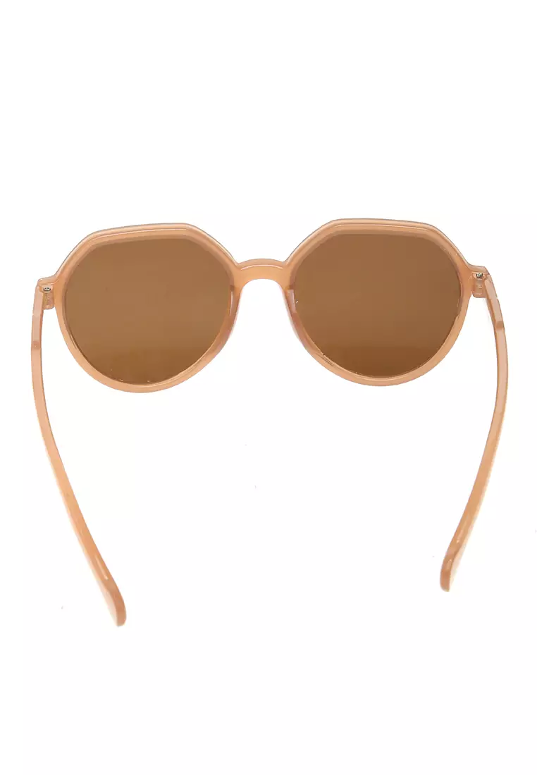 Revika Kacamata Wanita Desain Retro Elegan Sunglasess Aksesoris Fashion Material Plastic ORIGINAL - Tea