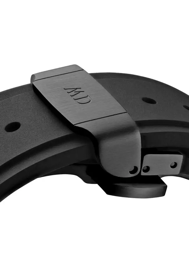 Switch Black 44mm - Smart watch case for Apple watch series 4, 5, 6 & SE - Stainless steel case with rubber strap -DW OFFICIAL