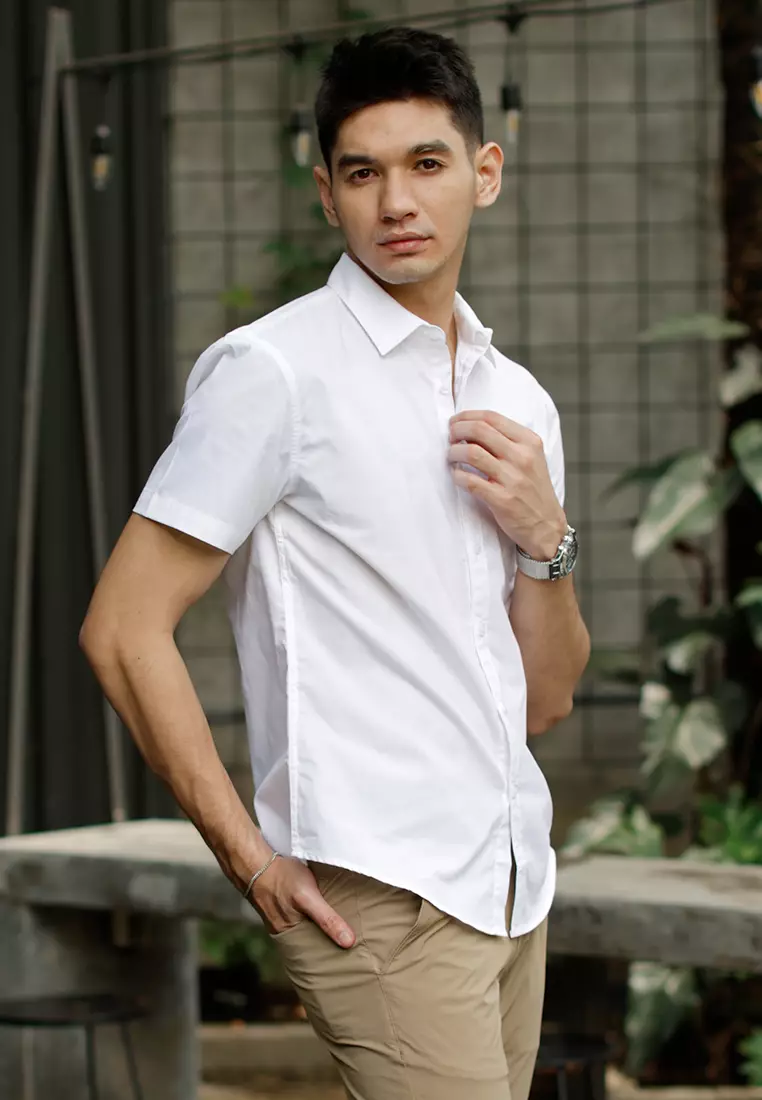 Oxcon Short Sleeve Business Shirt soft cotton White