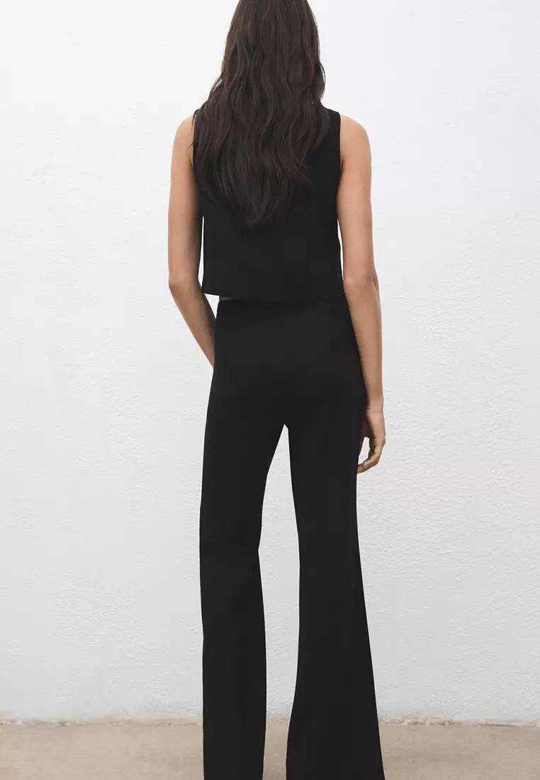 Fine-Knit Trousers With Elastic Waist