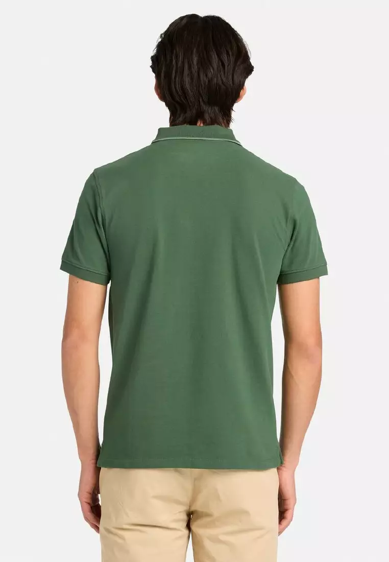 男款印花領口短袖Polo衫