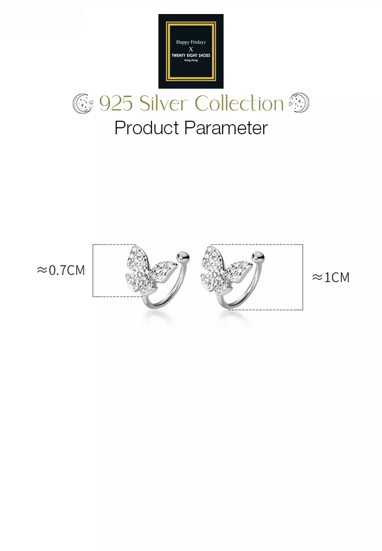 925 Silver Zircon Butterfly Ear Cuff JW AR-G5386