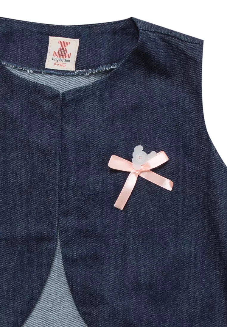 Girl Empire Top with Vest and Long Jeans