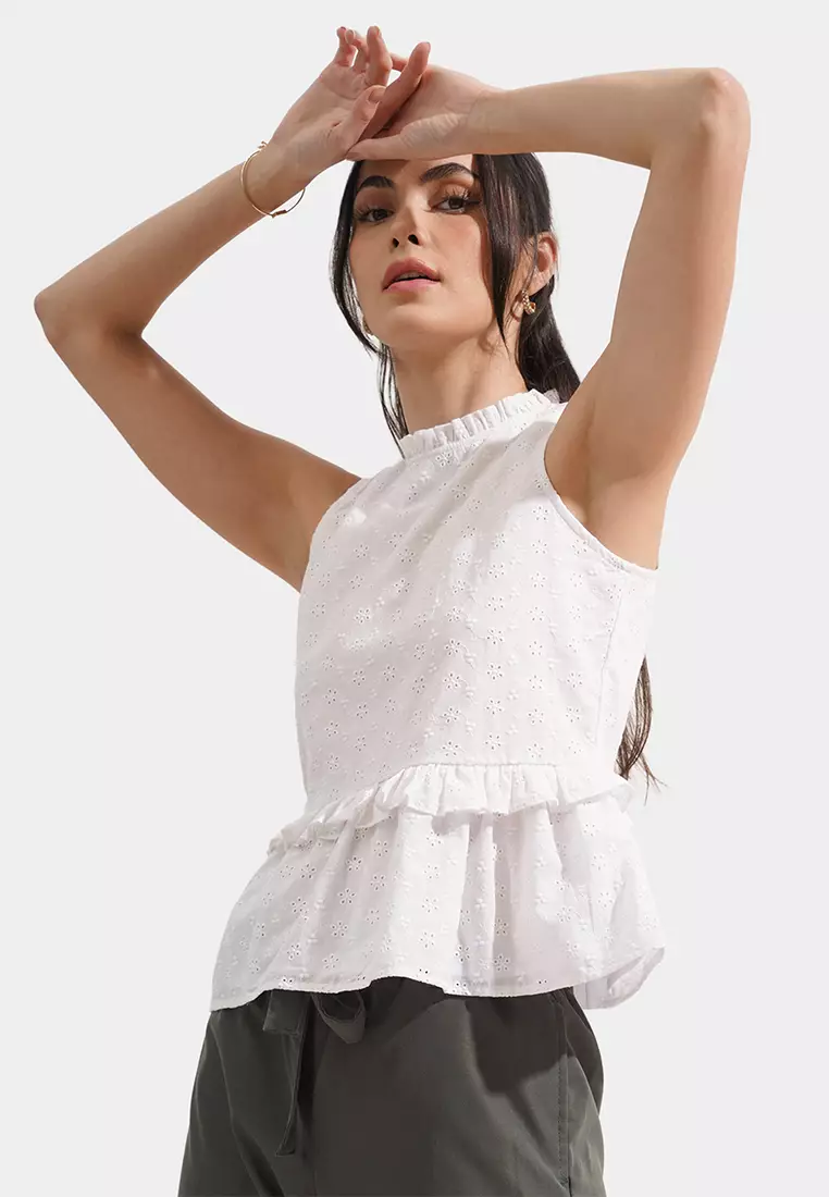 Frill peplum online top