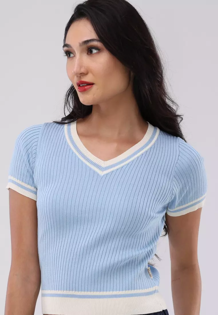 Knitted Short Sleeves Top