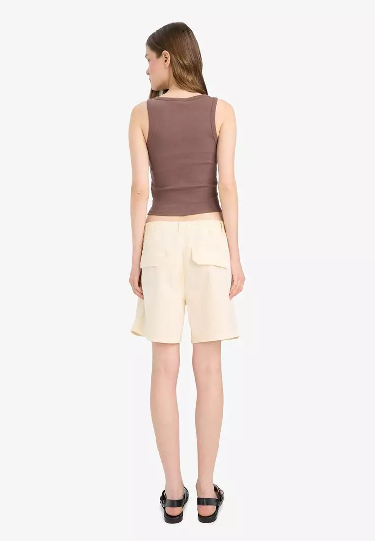 Coool Normal Waist Short Leg Gabardine Shorts F3318Ax25Sm