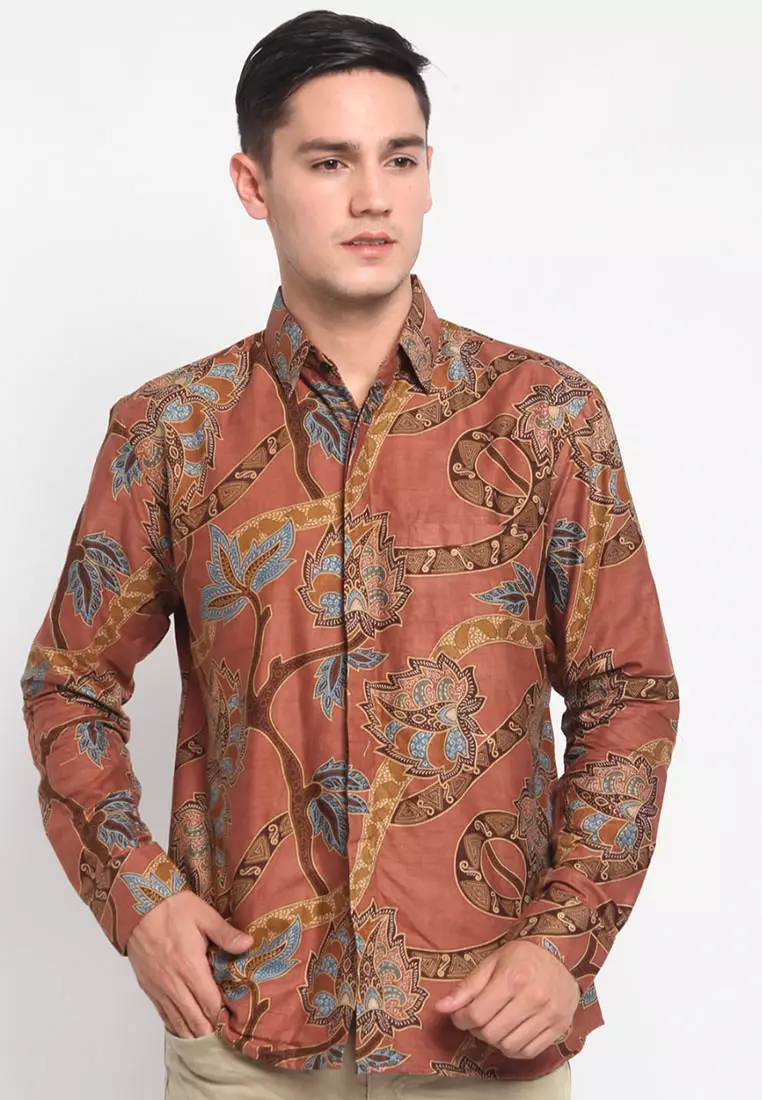 Jual Abiroy Kemeja Batik Pria Premium Slimfit Elegant Modern Lengan Panjang Rukma Original 2024 