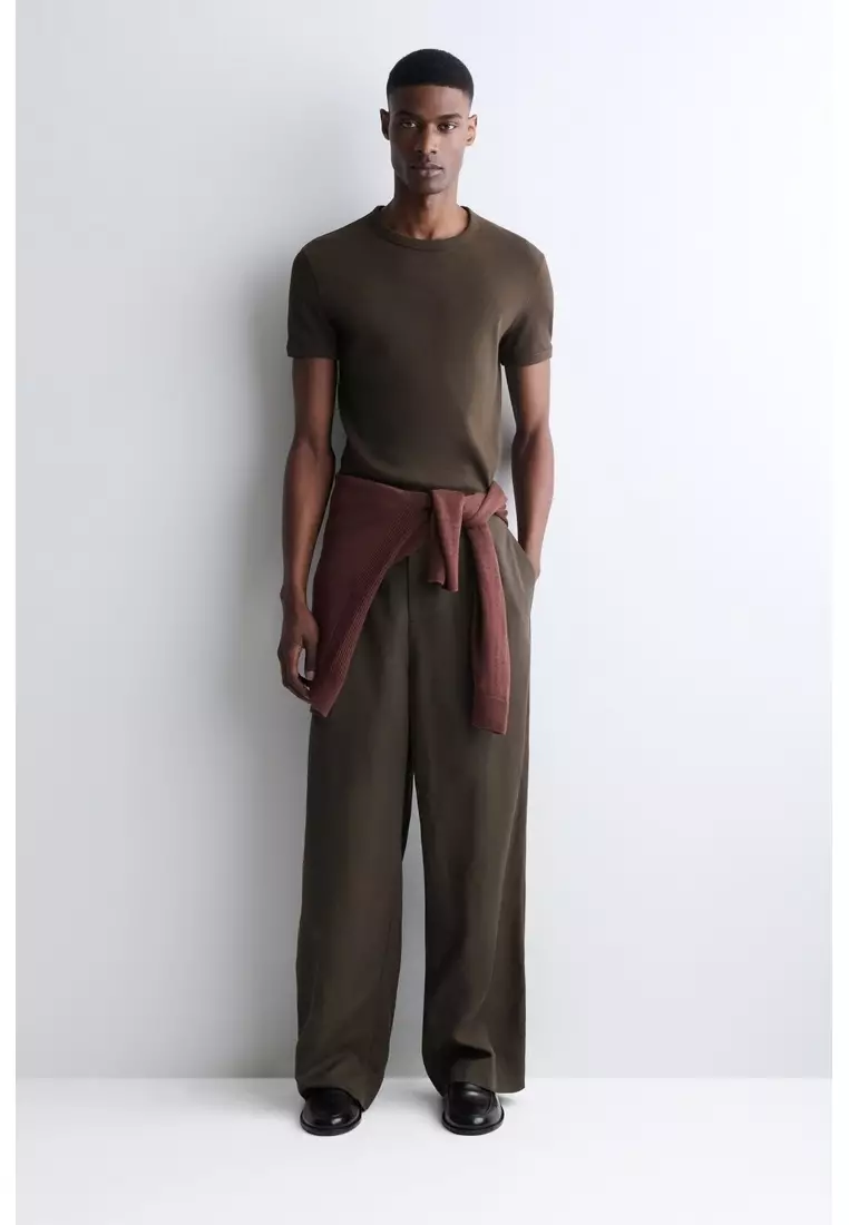 SLIM RIBBED COTTON T-SHIRT