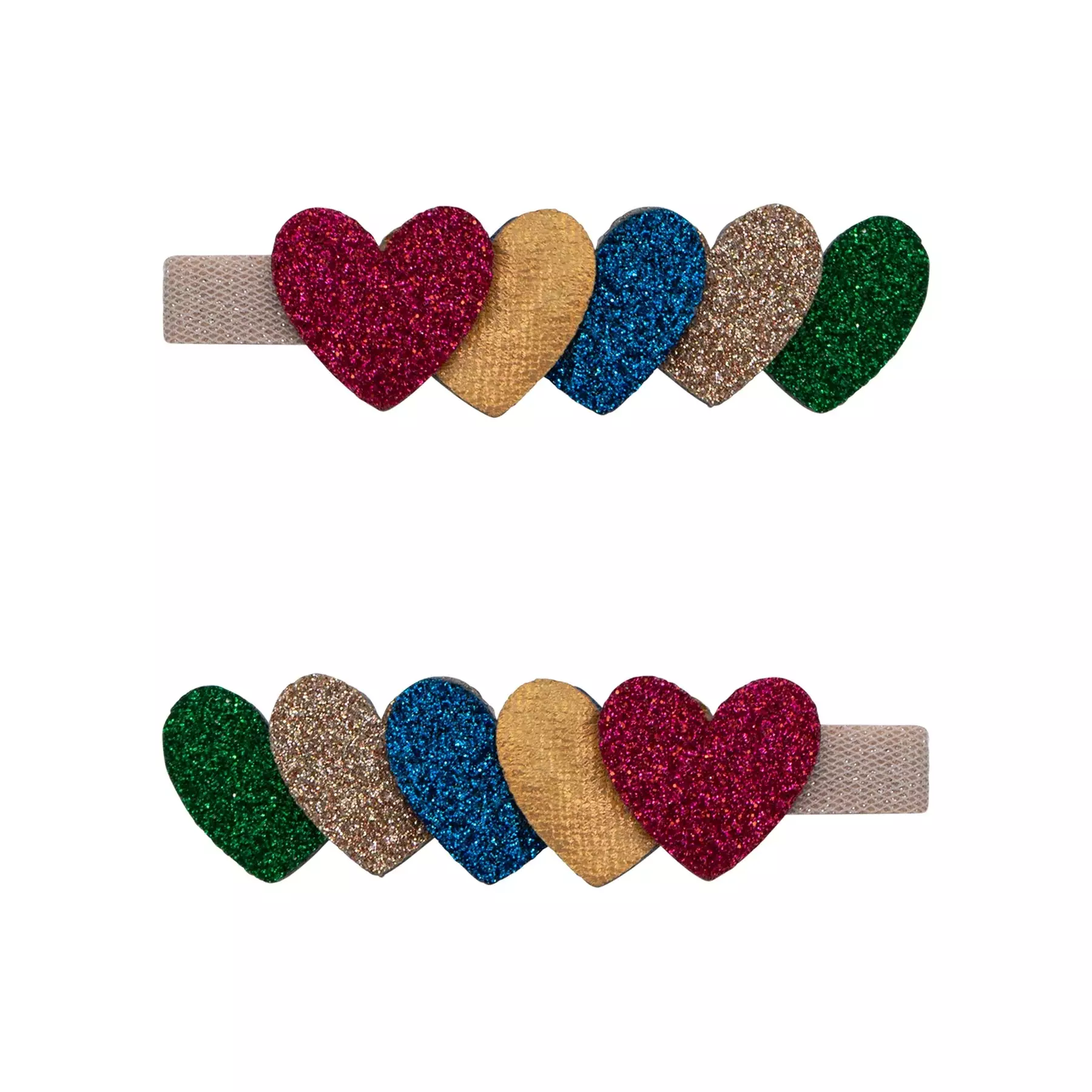 Mimi & Lula Jazzy Layered Heart Clips - Jepitan Rambut Anak Perempuan (Multi)