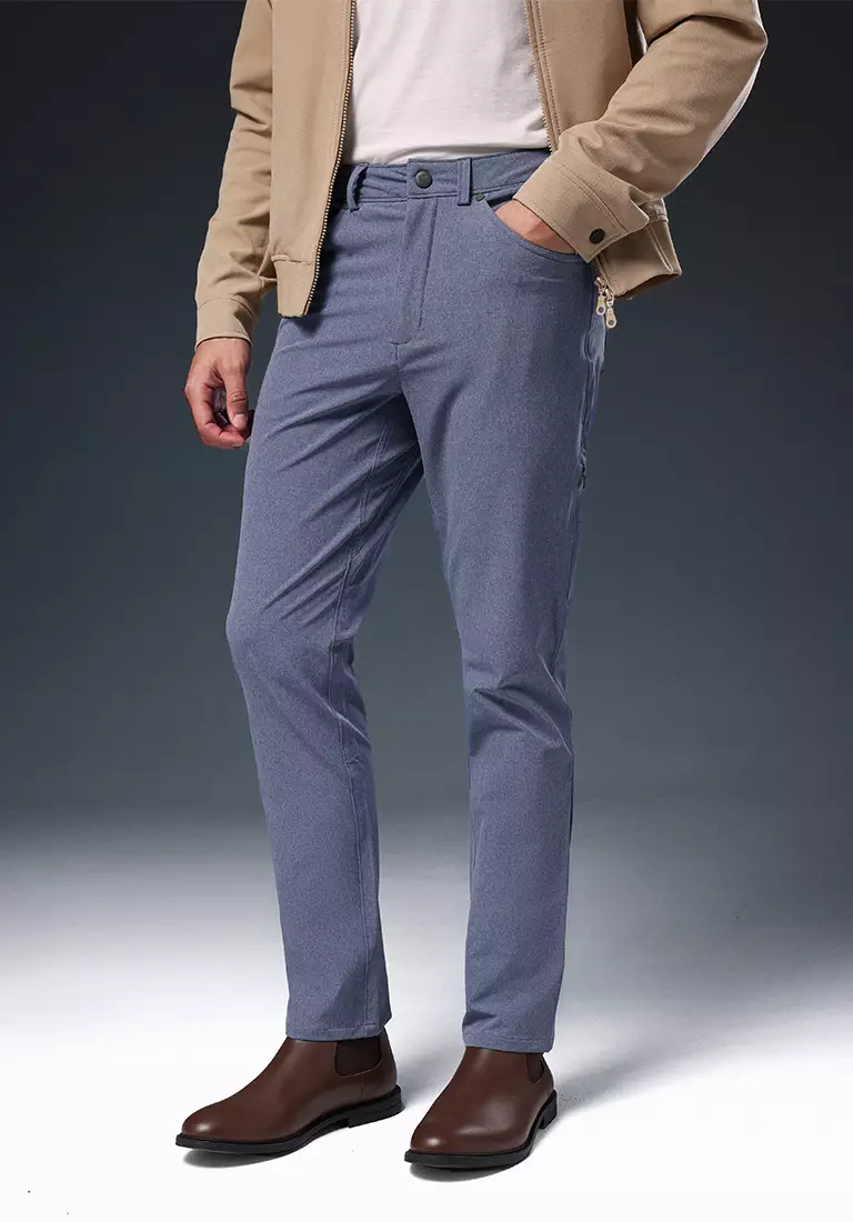 JOBB x MACK WELDON Radius Celana Panjang Pria Straight Fit Navy Heather