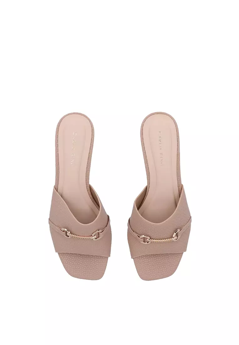 Medium Brown CR Rhea Heeled Mules