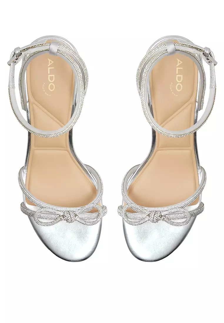 Bouclette Ankle Strap Block Heels
