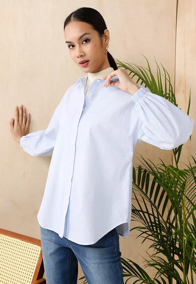 Buy ZALIA BASICS Striped Puff Sleeve Shirt 2024 Online ZALORA