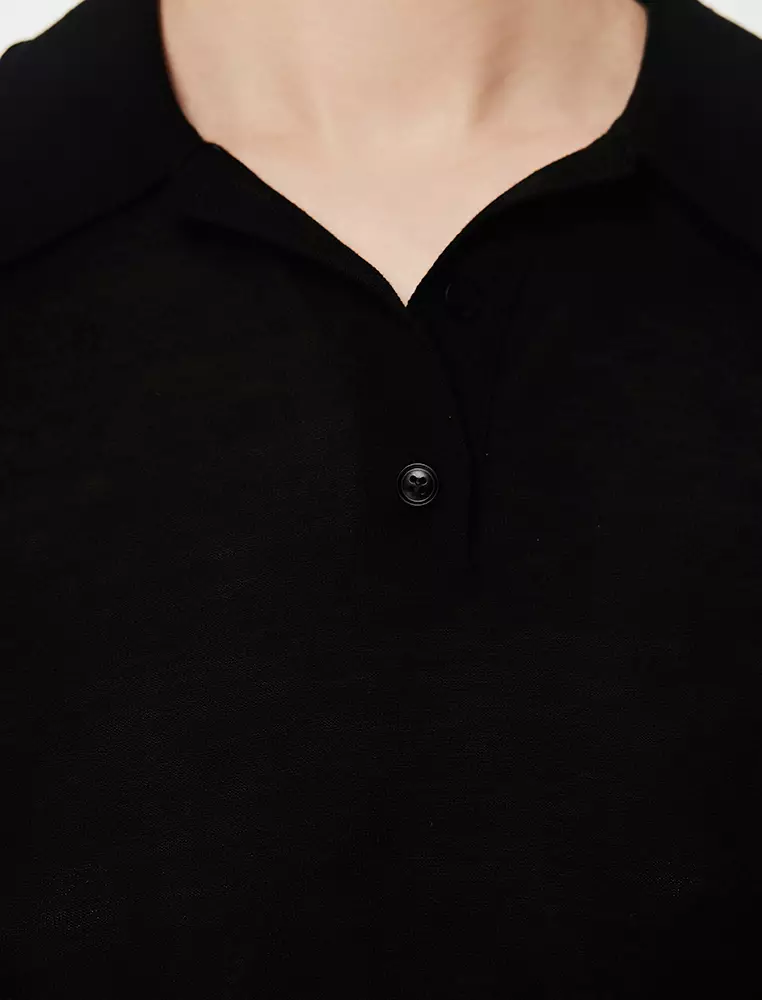 Collared Short Knit Vest