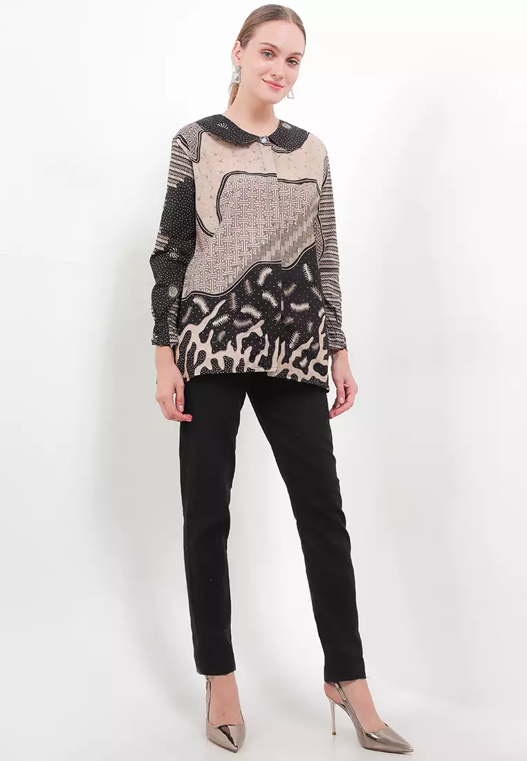 Evano Blouse Batik Exclusive Premium Wanita Casual Modern