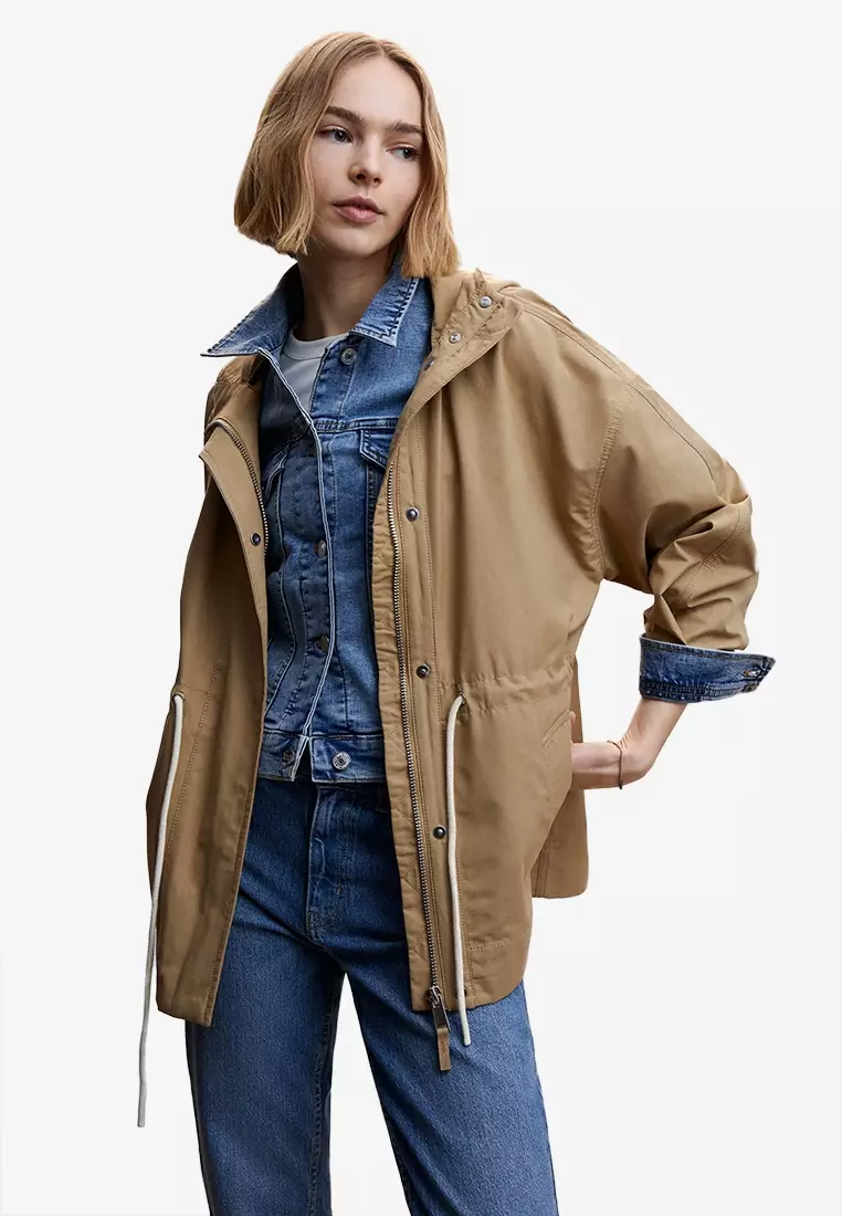 parka beige femme mango