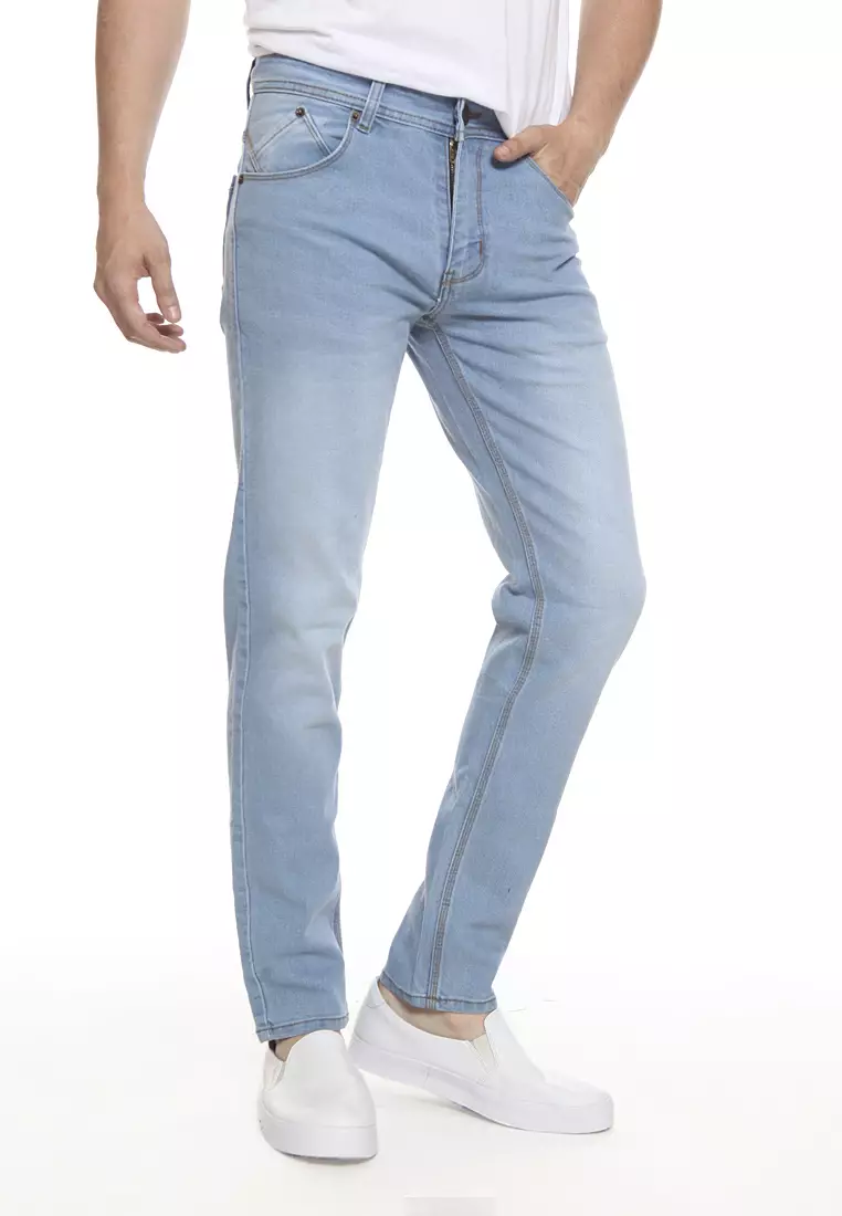 Jeans Slim Fit Big Size Melar Biru Muda 133266BIG