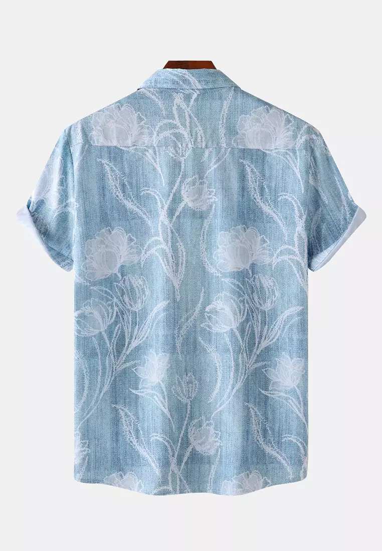 夏威夷印花短袖襯衫 YL-C307