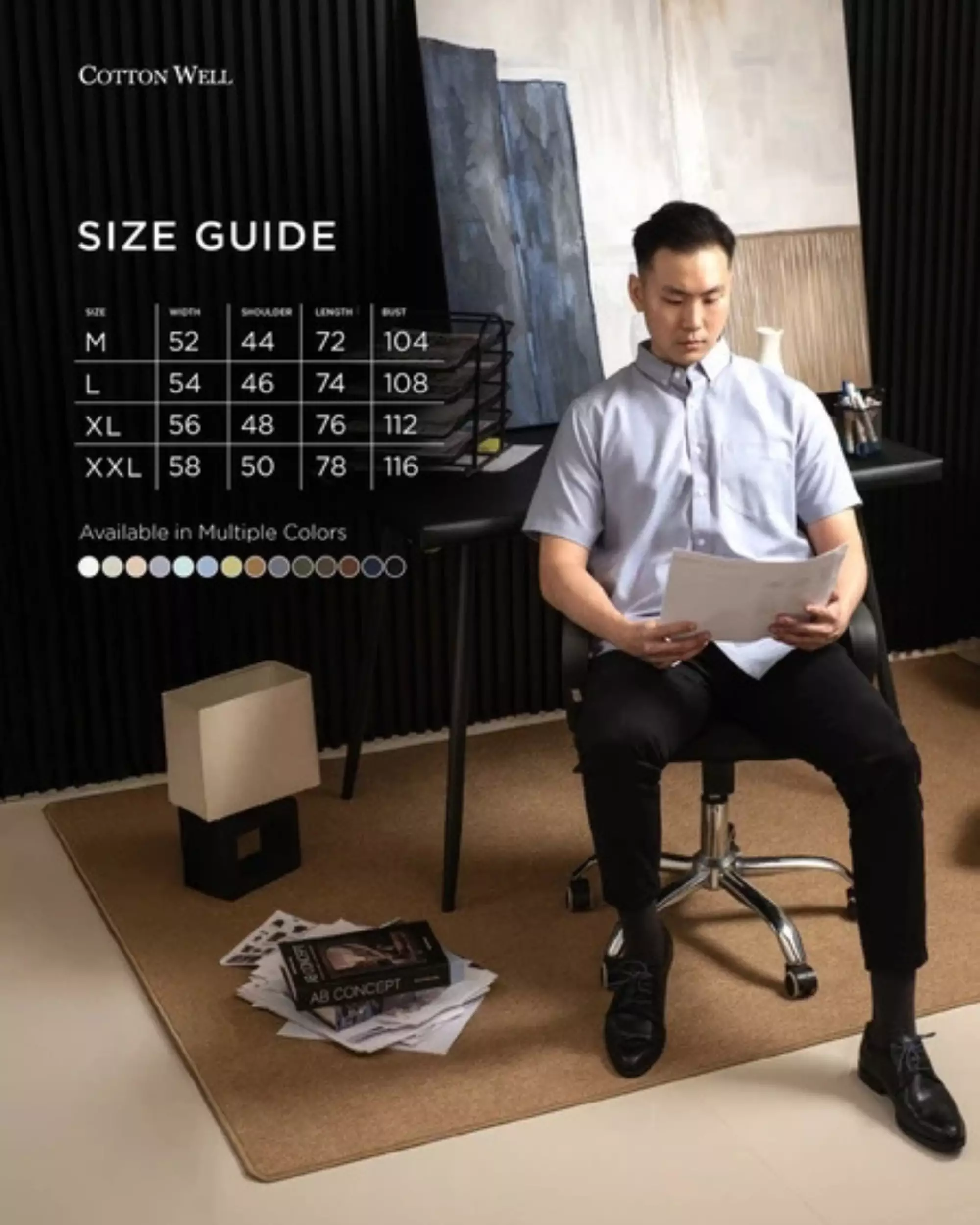 Cotton Well Ben Short Sleeve Oxford Shirt Navy | Kemeja Pria Lengan Pendek Basic Polos  Biru Dongker Nevi