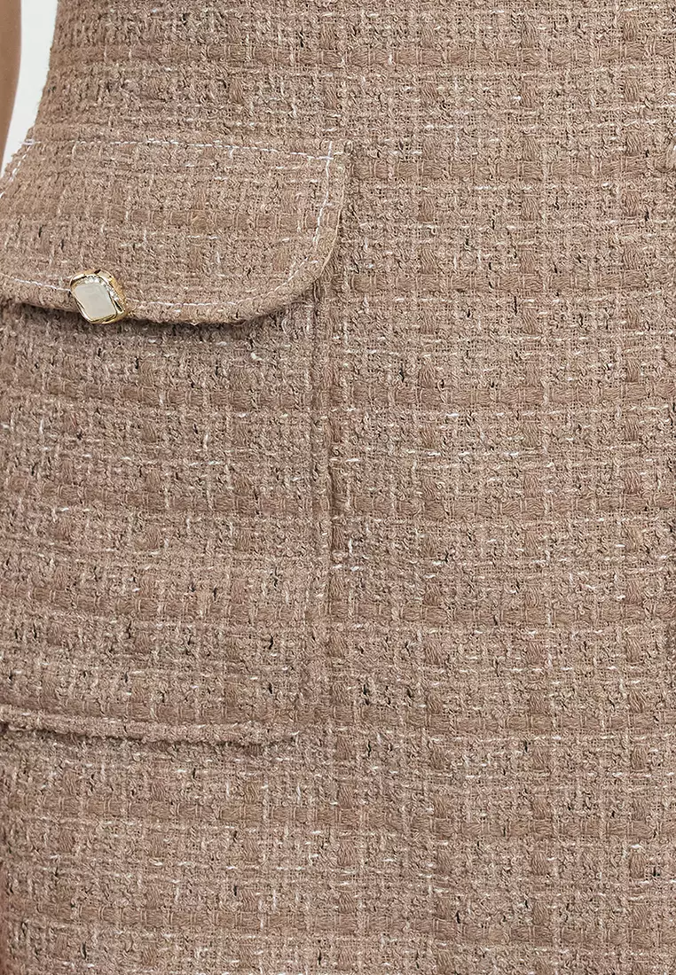 A-Line Pocket Detailed Mini Woven Dress TWOAW25EL00169Plain Mini Woven Dress TWOAW25EL00169