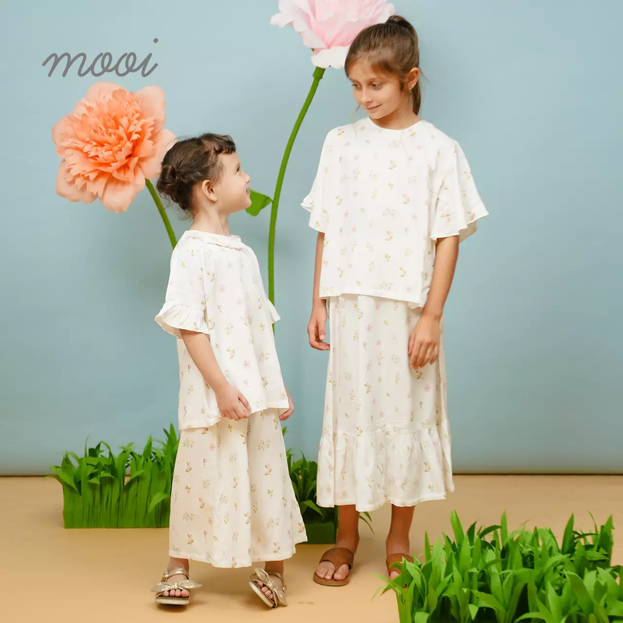 Mooi Setelan Anak Perempuan Rasha Tunik Set - Blossom Pink