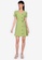 ZALORA BASICS green V Neck Button Down Fit and Flare Dress CD464AAC7AFAA0GS_4