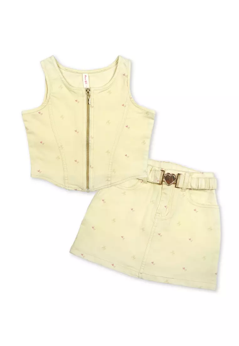 Girls Blouse with Skirt Set