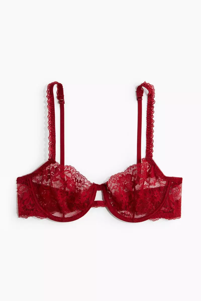 Underwired lace bra
