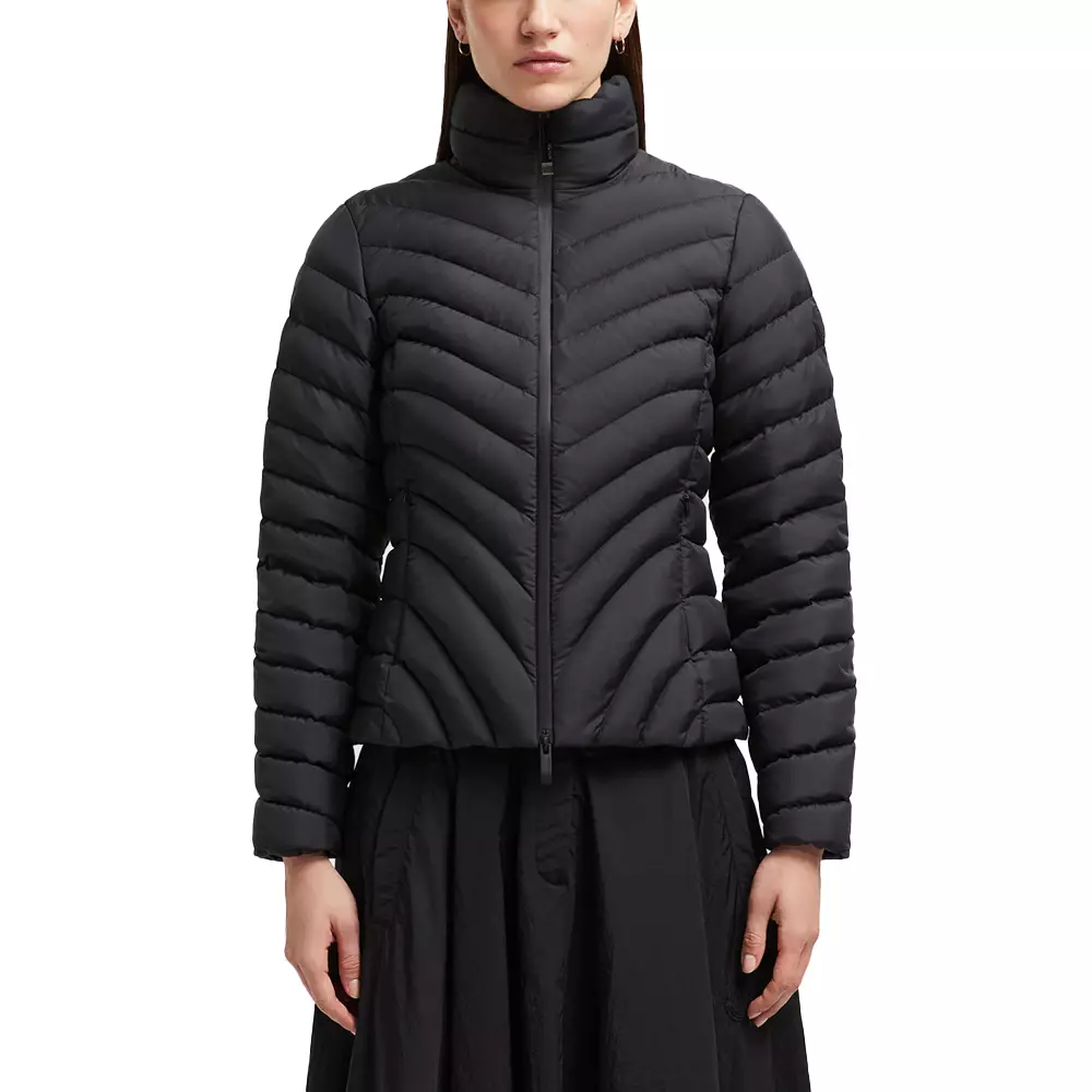 Grange Diagonal-Quilted Short Down Jacket Black