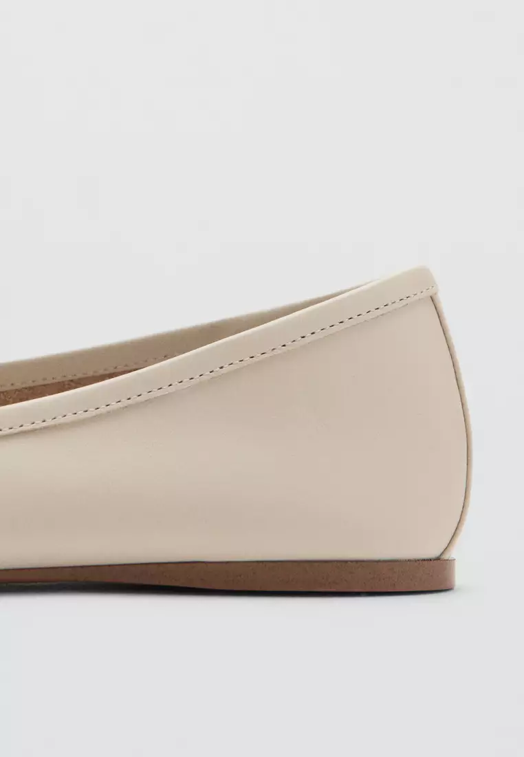 Leather Ballet Flats with Bow