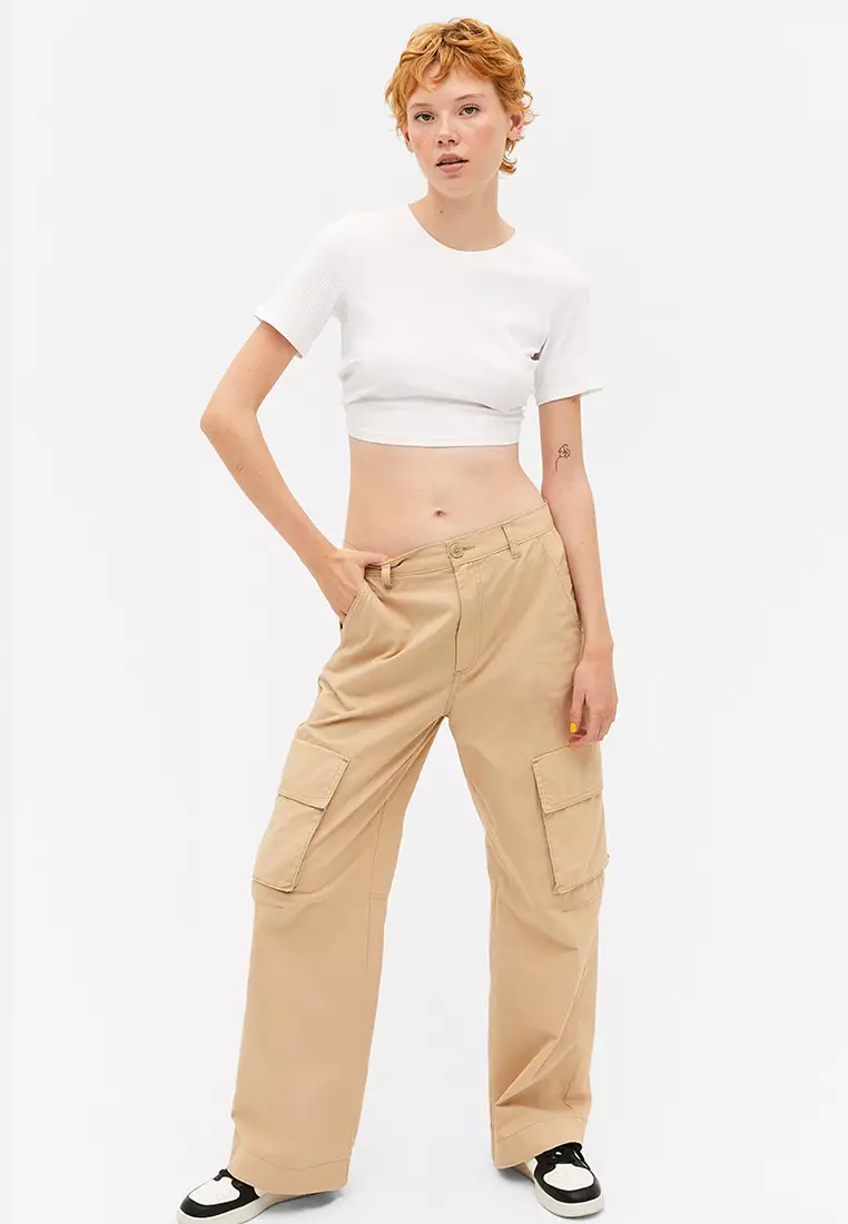 Buy Monki Open Collar Sheer Crop Top Online