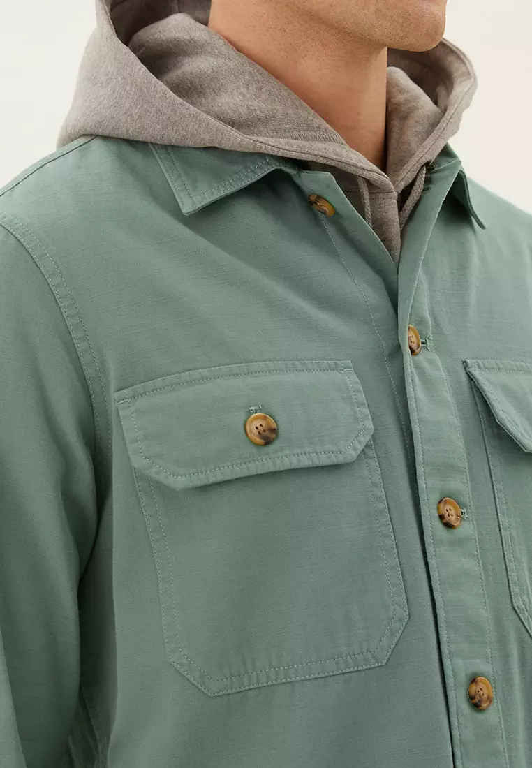 Pure Cotton Garment Dyed Overshirt