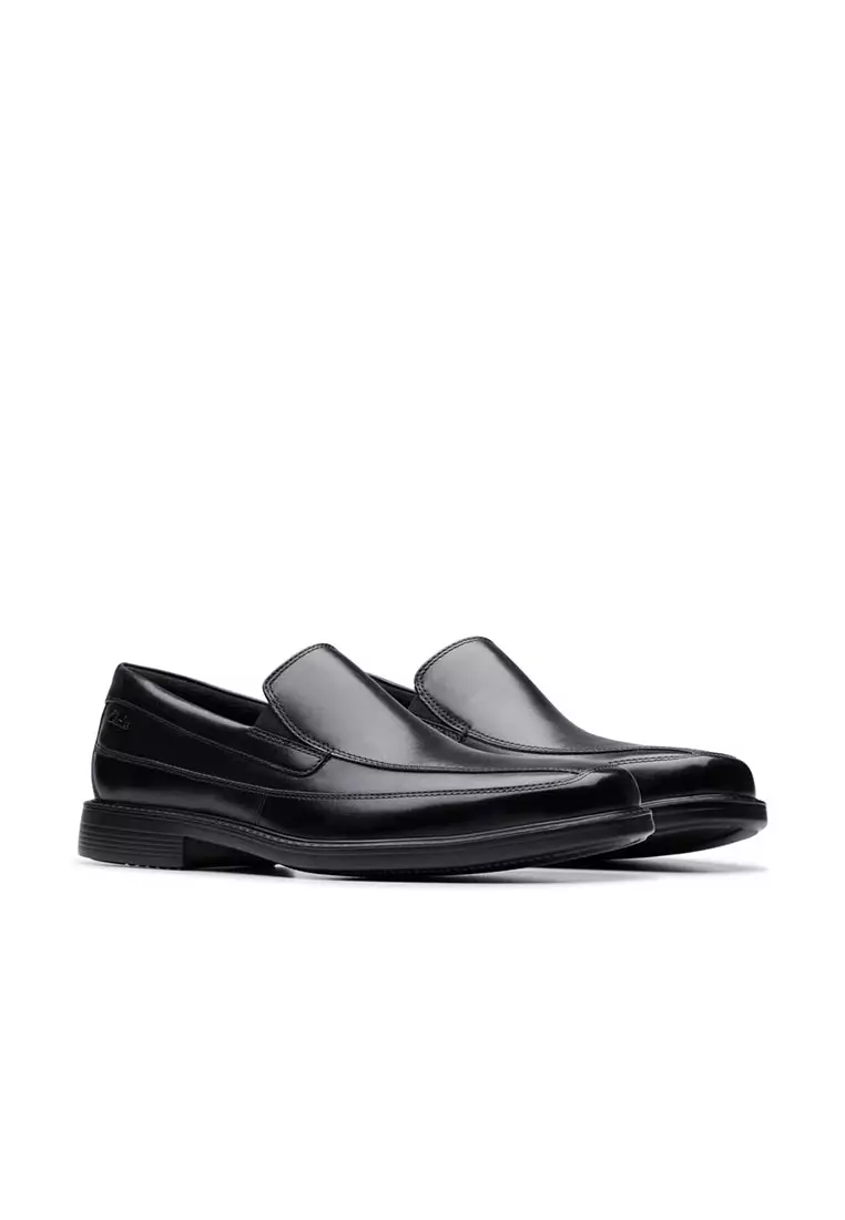 Mens Cosgrove Free Formal Shoes Black Leather - Wide Fit