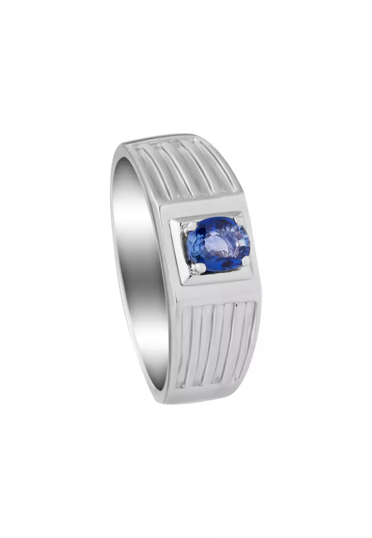TOMEi Homme Series Sapphire Ring For Men Silver