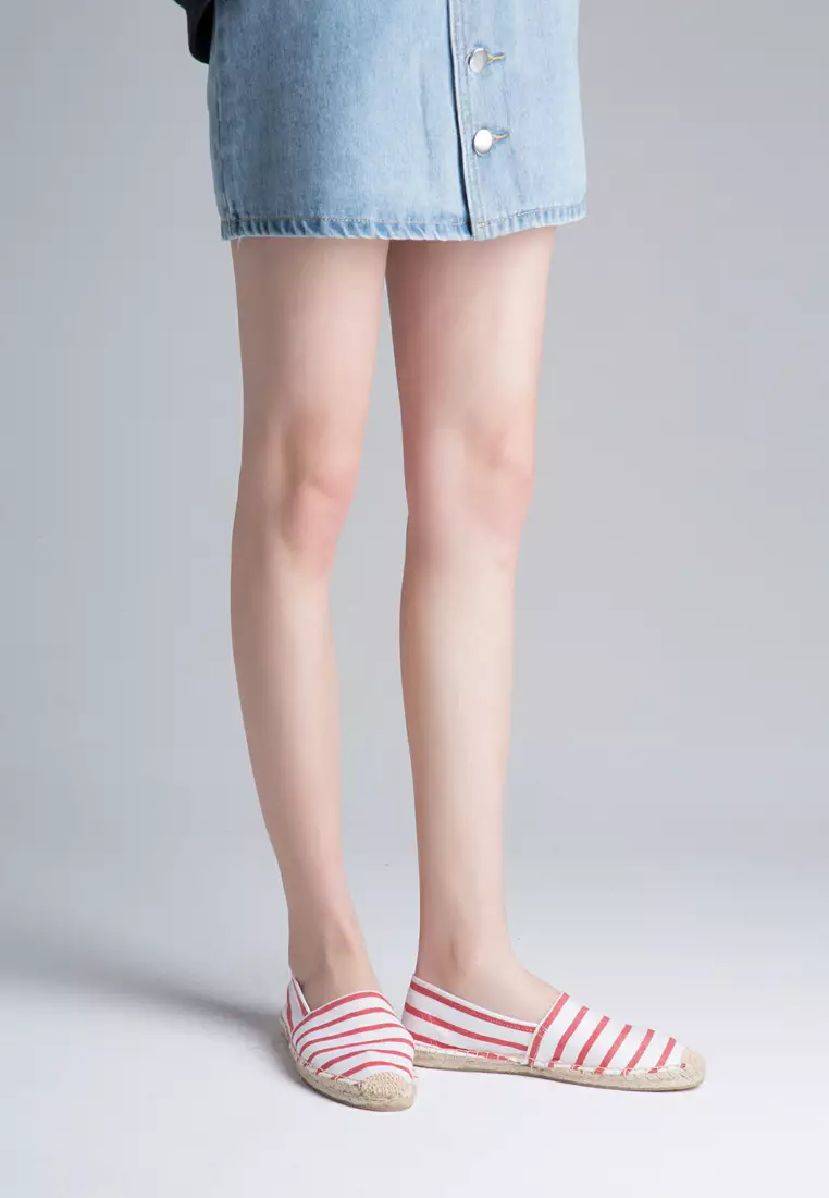 Contrast Stripes Canvas Espadrilles HB3119