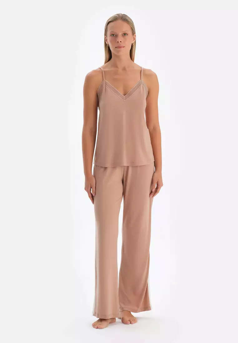 Light Brown Trousers, Regular, Long Leg, Underwear for Women